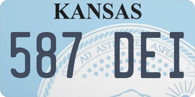 KS license plate 587DEI