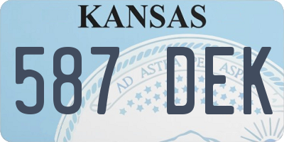 KS license plate 587DEK