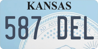 KS license plate 587DEL
