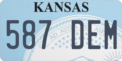KS license plate 587DEM