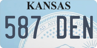KS license plate 587DEN