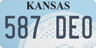 KS license plate 587DEO