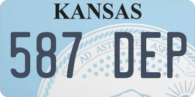 KS license plate 587DEP