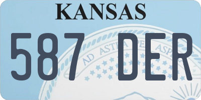 KS license plate 587DER