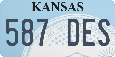 KS license plate 587DES