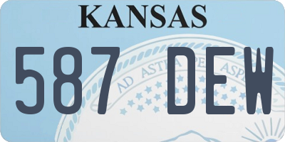 KS license plate 587DEW