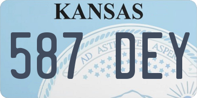 KS license plate 587DEY