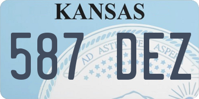 KS license plate 587DEZ