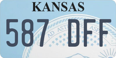 KS license plate 587DFF