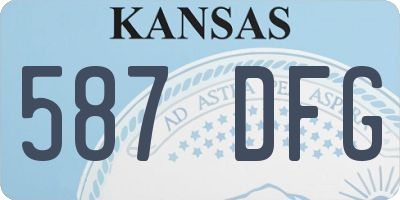 KS license plate 587DFG