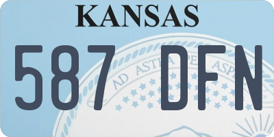 KS license plate 587DFN