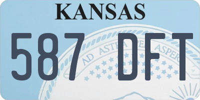 KS license plate 587DFT