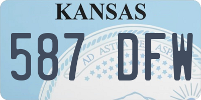 KS license plate 587DFW