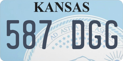 KS license plate 587DGG