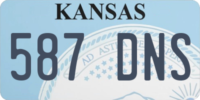 KS license plate 587DNS