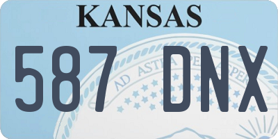 KS license plate 587DNX