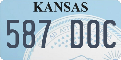 KS license plate 587DOC