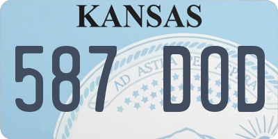 KS license plate 587DOD
