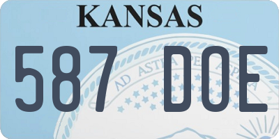 KS license plate 587DOE