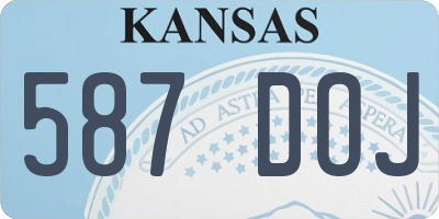 KS license plate 587DOJ