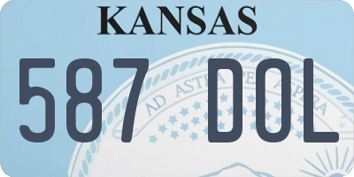 KS license plate 587DOL