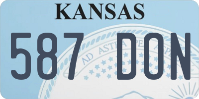 KS license plate 587DON