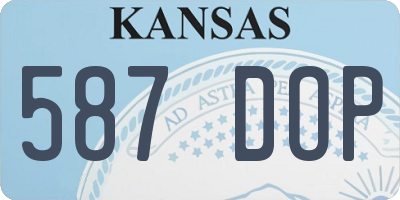 KS license plate 587DOP