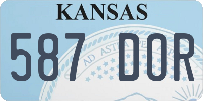 KS license plate 587DOR