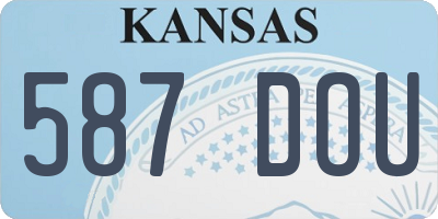 KS license plate 587DOU