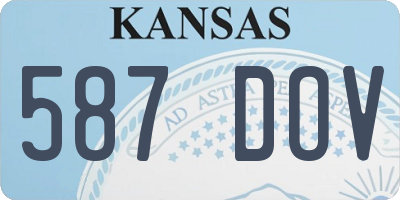 KS license plate 587DOV