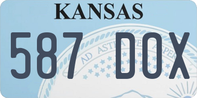 KS license plate 587DOX