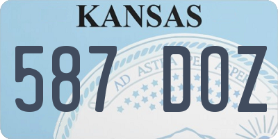 KS license plate 587DOZ