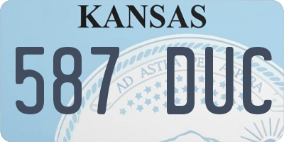KS license plate 587DUC