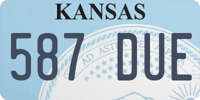 KS license plate 587DUE