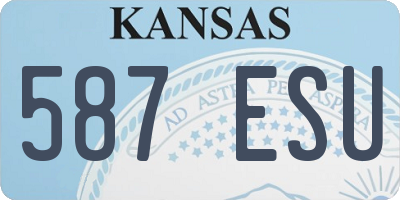 KS license plate 587ESU
