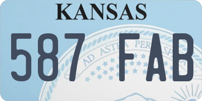 KS license plate 587FAB