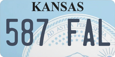 KS license plate 587FAL