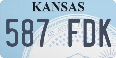 KS license plate 587FDK