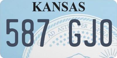KS license plate 587GJO