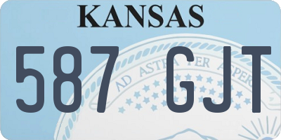 KS license plate 587GJT