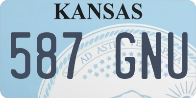 KS license plate 587GNU