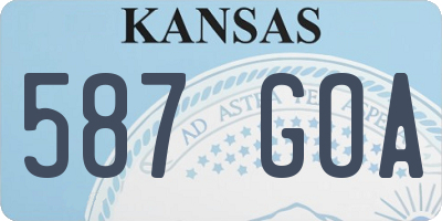 KS license plate 587GOA