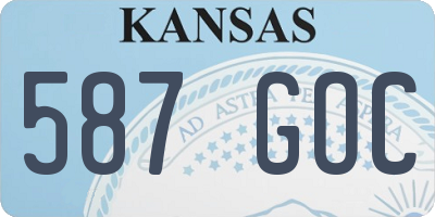 KS license plate 587GOC