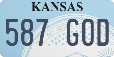 KS license plate 587GOD