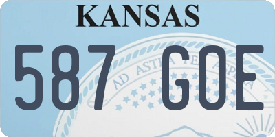 KS license plate 587GOE