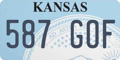 KS license plate 587GOF