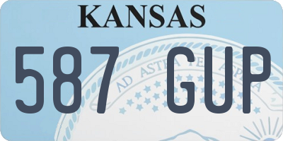 KS license plate 587GUP
