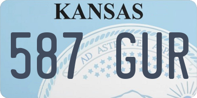 KS license plate 587GUR