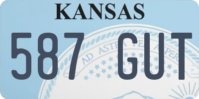 KS license plate 587GUT