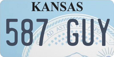 KS license plate 587GUY